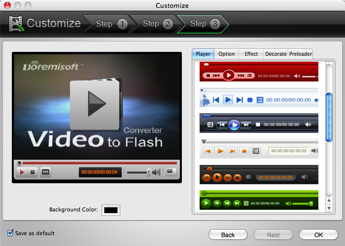 customize flash player